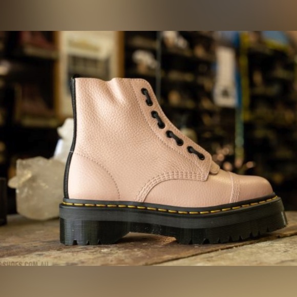 SINCLAIR MILLED NAPPA LEATHER PLATFORM BOOTS - Picture 1 of 12